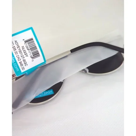 Dot Dash Nuggy Unisex Sunglasses - Silver Metal/Grey - Picture 3 of 3